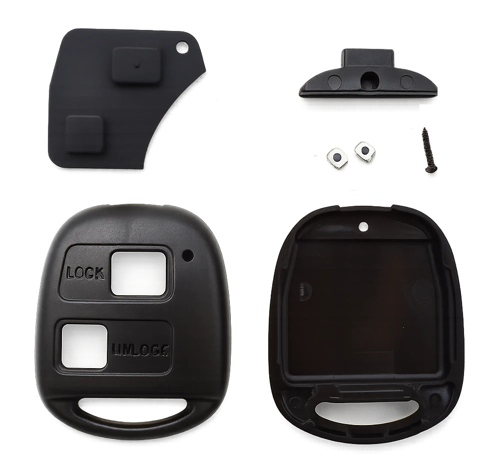 2-Button Remote Key Shell Case Replacement Compatible with Toyota (Camry, Corolla, RAV4, Prado & More)